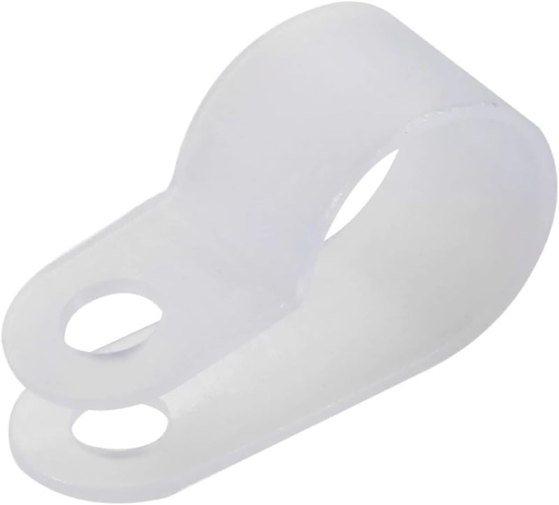 Teansic 200 Pcs White Nylon R-Type Cable Clamp 3/8 Inch Cable Organizer Assortment Kit for Wire Management - Image 1